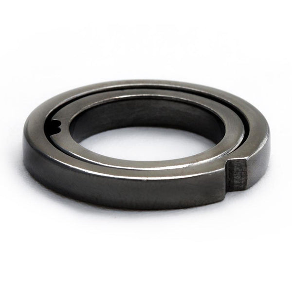 black rhodium on silver or gold promise ring set with heart shape