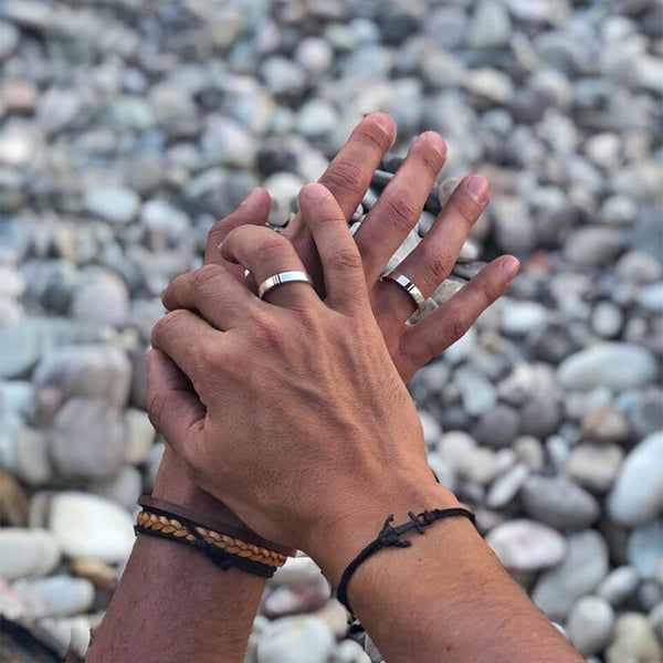 Couple matching peronalised ring set