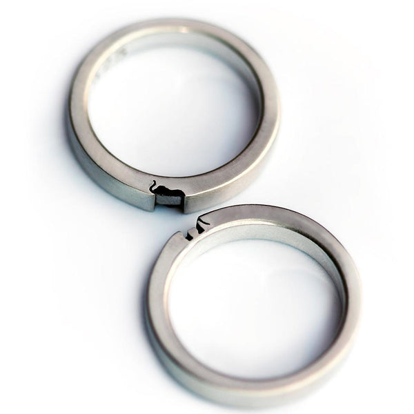  Rings that go together and complete the shape of an elephant, Animal lovers gift with elephant design 