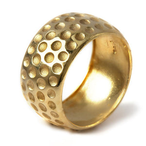 Gold golf ball ring mens wedding band