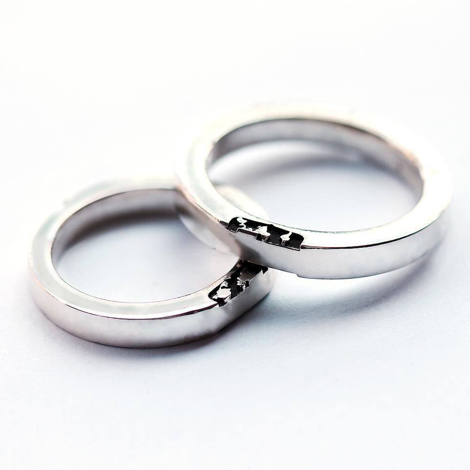 Van life couple rings matching bands for travelers Cadi Jewelry