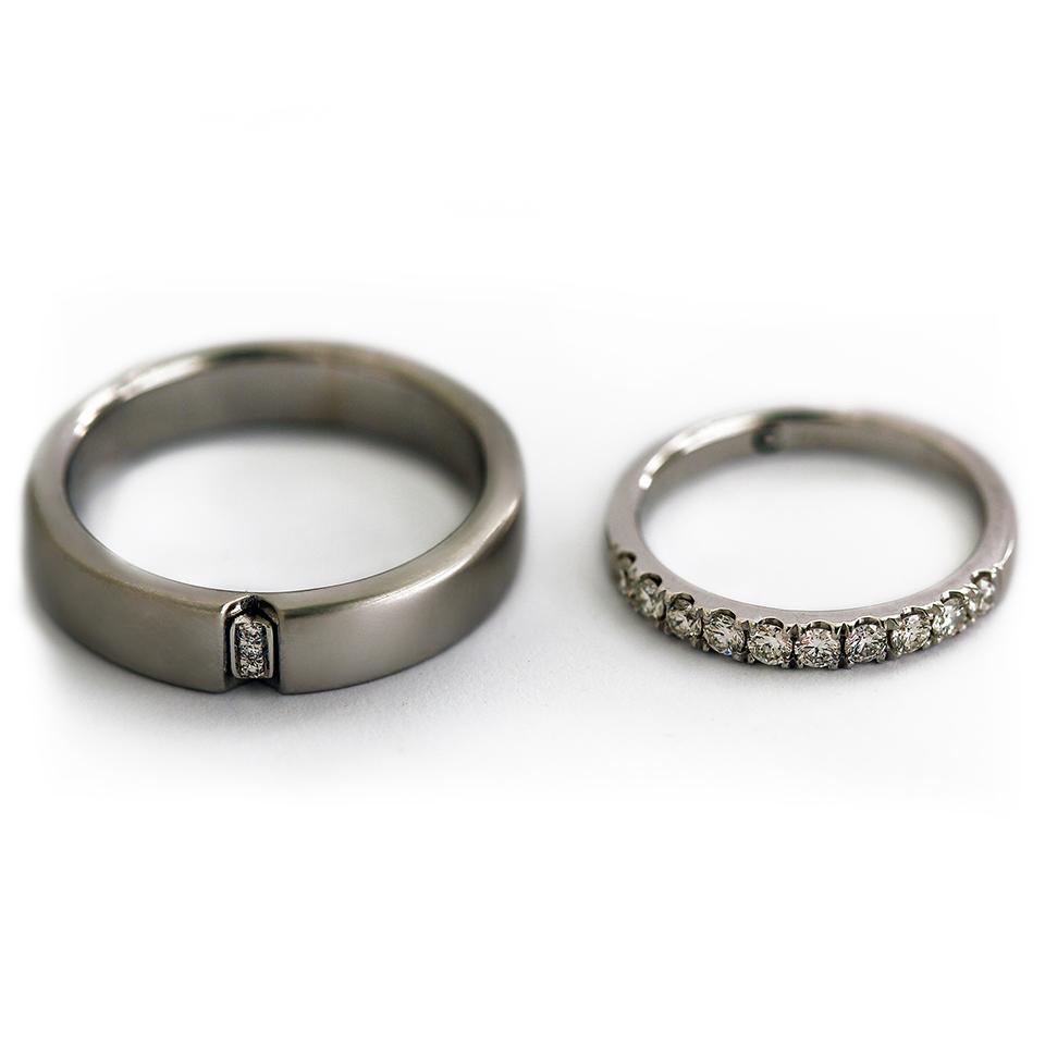 Matching couple heart rings discount