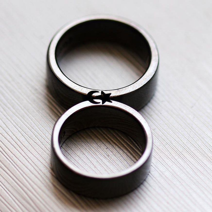 Black promise rings for her and him