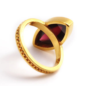 red Garnet gemstone on gold or silver engagement ring