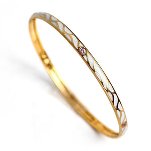 gold bangle with Sapphire set in Great wave 