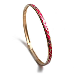 gold bangle with Ruby set in Great wave 