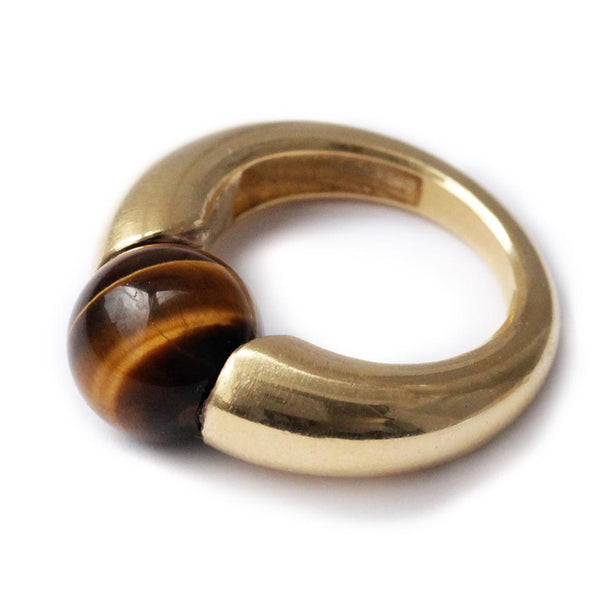 glamorous genuine ring withTiger eye stone
