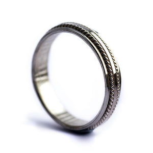 Silver double twist unisex commitment ring