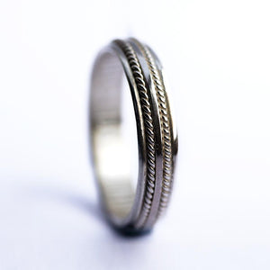 Silver double twist unisex commitment ring