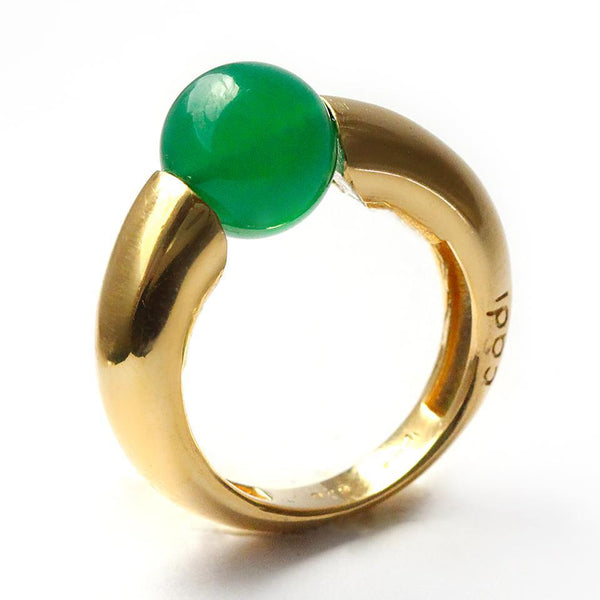 Green solitaire with rose gold combination ring donut