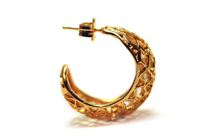 HONEYCOMB HOOPS EARRINGS - yellow