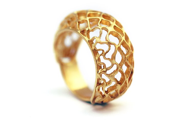 CLASSIC BEE HIVE RING - yellow