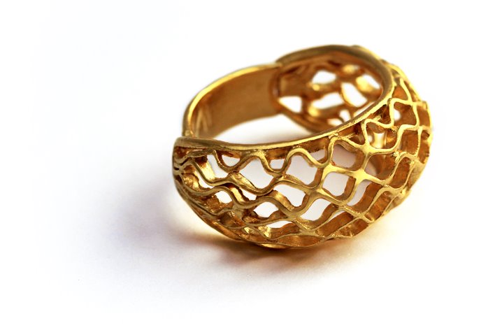 CLASSIC BEE HIVE RING - yellow