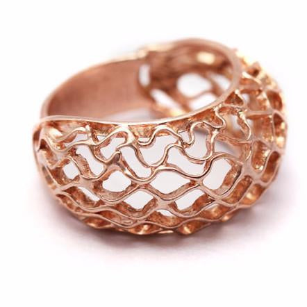 CLASSIC BEE HIVE RING- pink