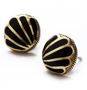 Yoga jewelry with black gold stud