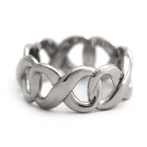Silver Wedding rings with infinity shape 