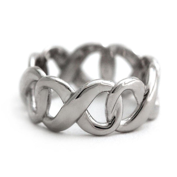 Silver Wedding rings with infinity shape 