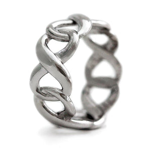 Silver Wedding rings with infinity shape 