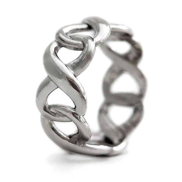 Silver Wedding rings with infinity shape 