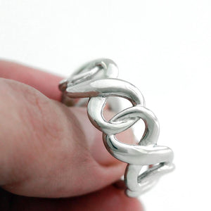 Silver Wedding rings with infinity shape 