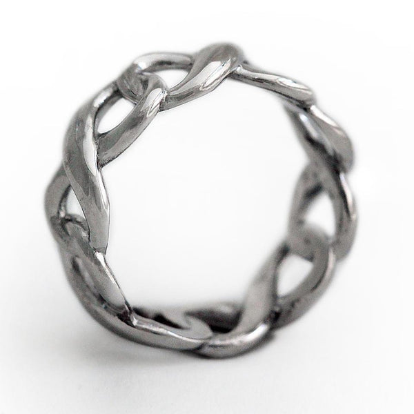 Silver Wedding rings with infinity shape 