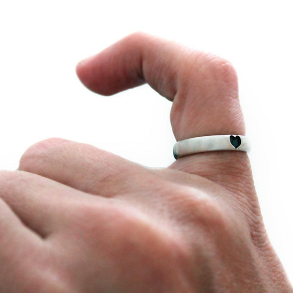 heart shape on promise ring 