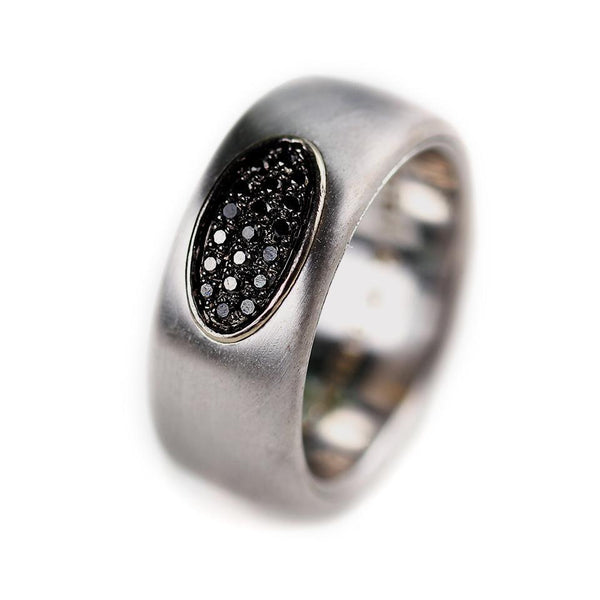 Black diamond and solid gold wedding ring