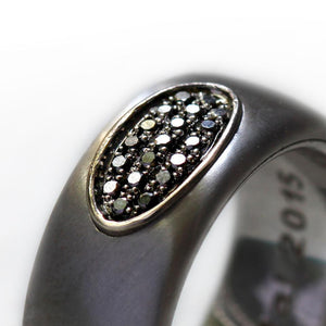 Black diamond and solid gold wedding ring