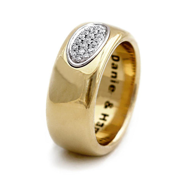 Armer solid gold and diamond commitment ring