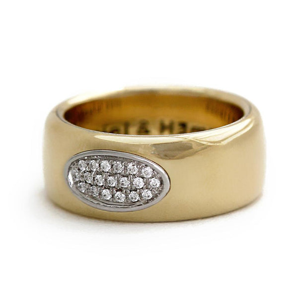 Armer solid gold and diamond commitment ring