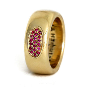 Gold and ruby promise ring for him or her