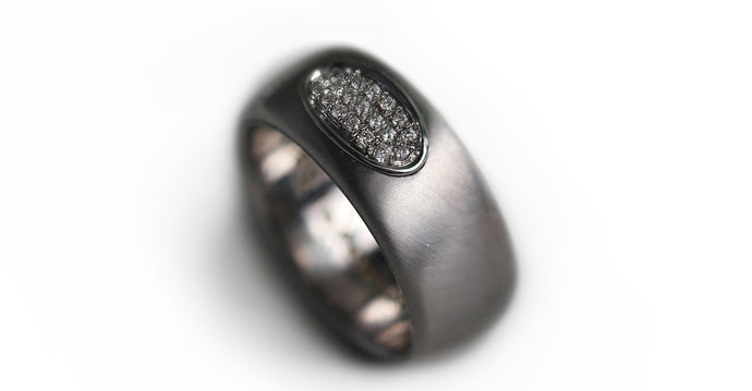 Armor - black gold diamond promise engagement wedding ring