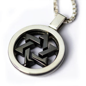 necklace with a complex yet clean design of hexagonal star of David pendant