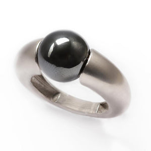 Black Hematite ring with unique black stone