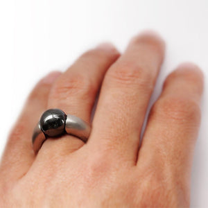 Black Hematite ring with unique black stone