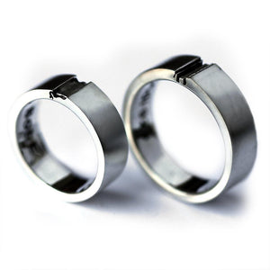 Couple rings set with engraved, elephant design