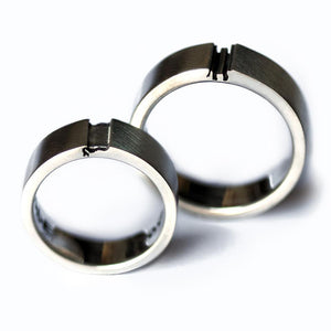 Couple rings set with engraved, elephant design