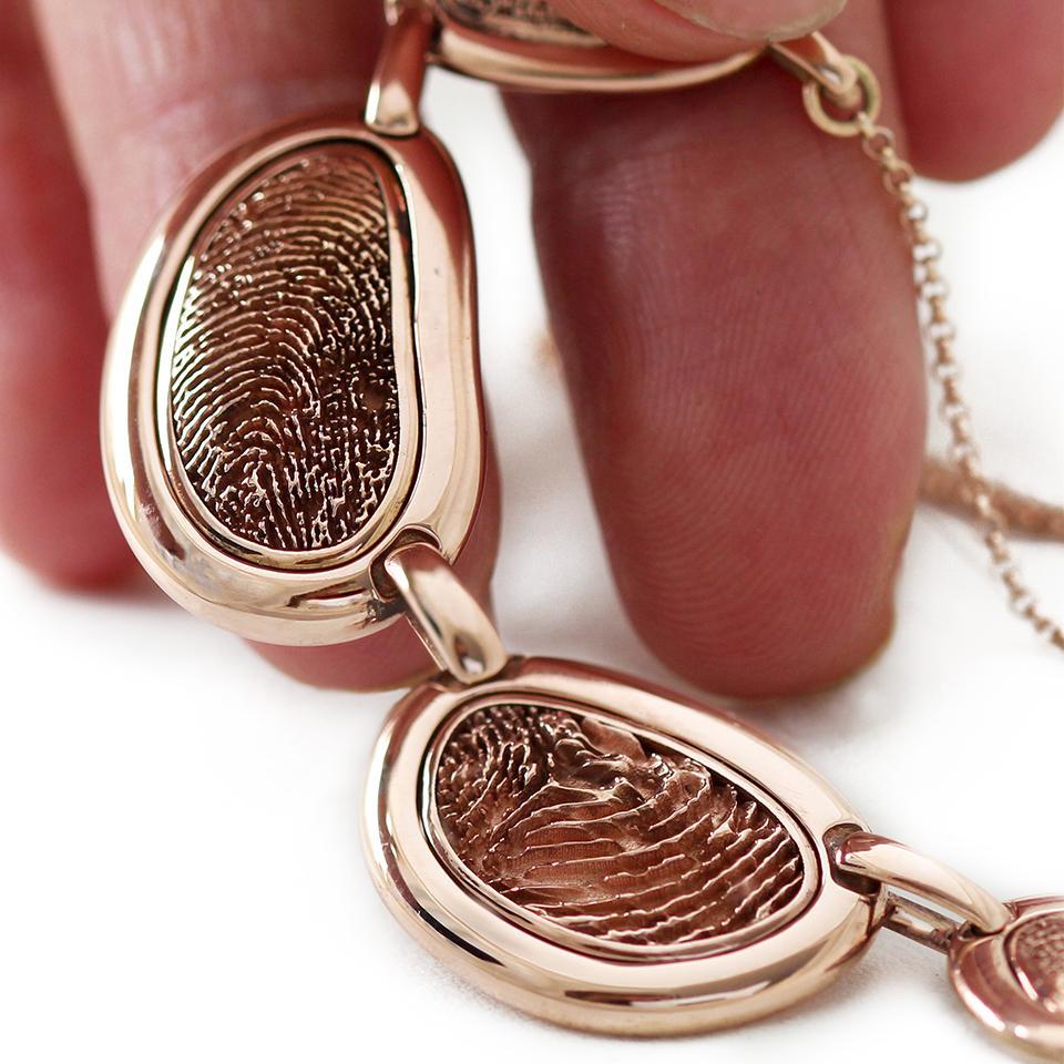 three dimensional organic pebbles Fingerprint jewelry necklace
