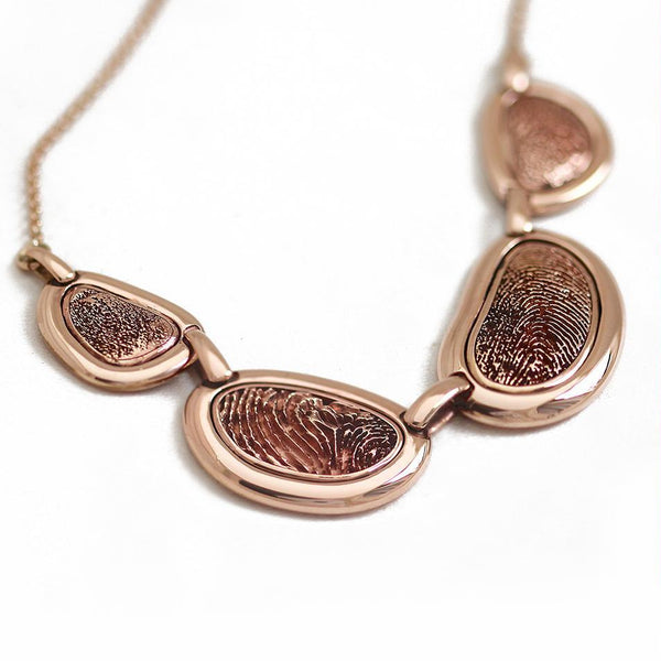 three dimensional organic pebbles Fingerprint jewelry necklace