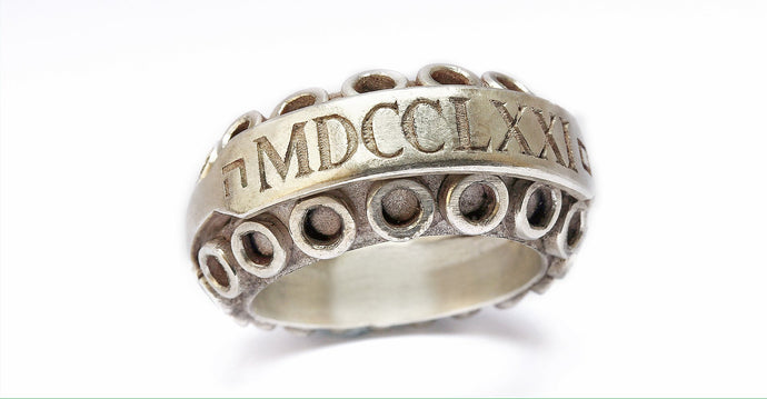mens bikers jewelry with Roman characters
