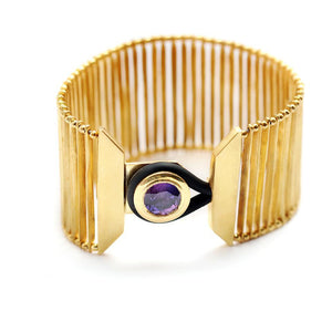 Lavender Amethyst Statement Gold Bracelet