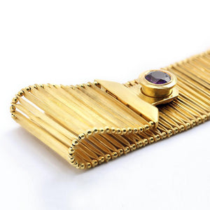Lavender Amethyst Statement Gold Bracelet