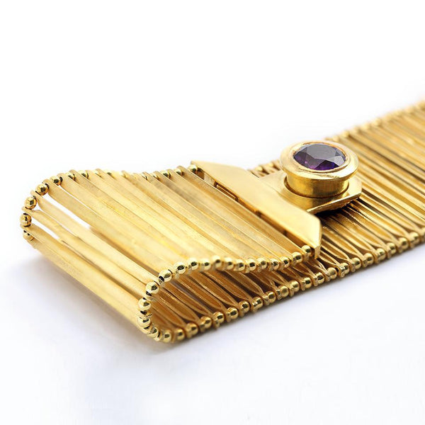 Lavender Amethyst Statement Gold Bracelet