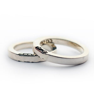 silver rings set for vanlife couple, jewelry for travelers with bus, Van or Kombi