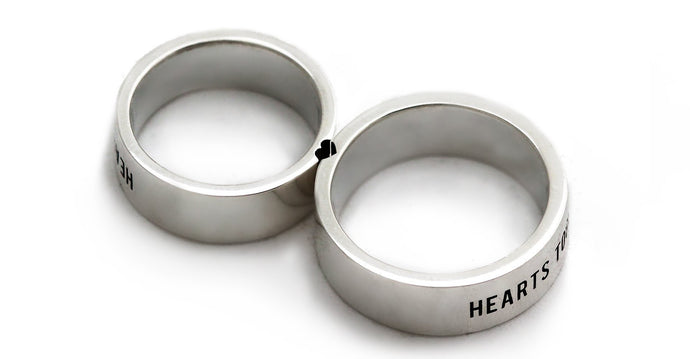 HEARTS TOGATHER modern silver rings