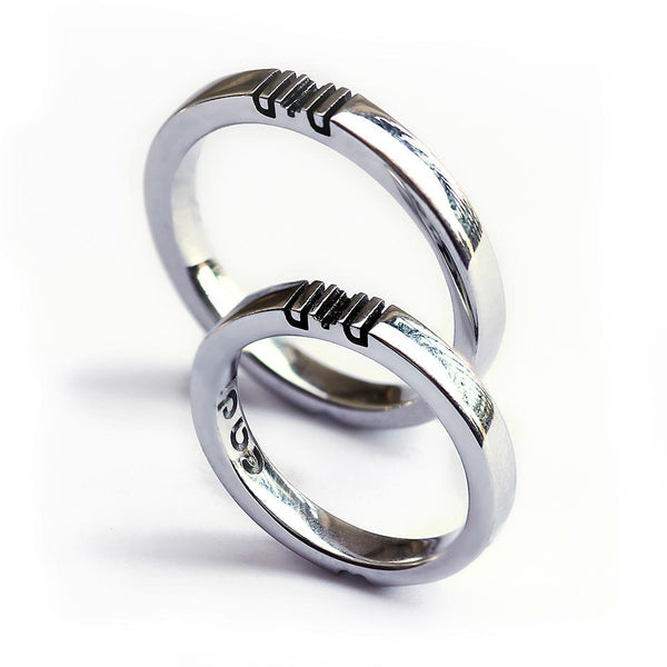 hidden message wedding rings for him and her