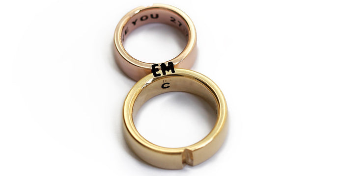 Wedding promise heart shape couple rings