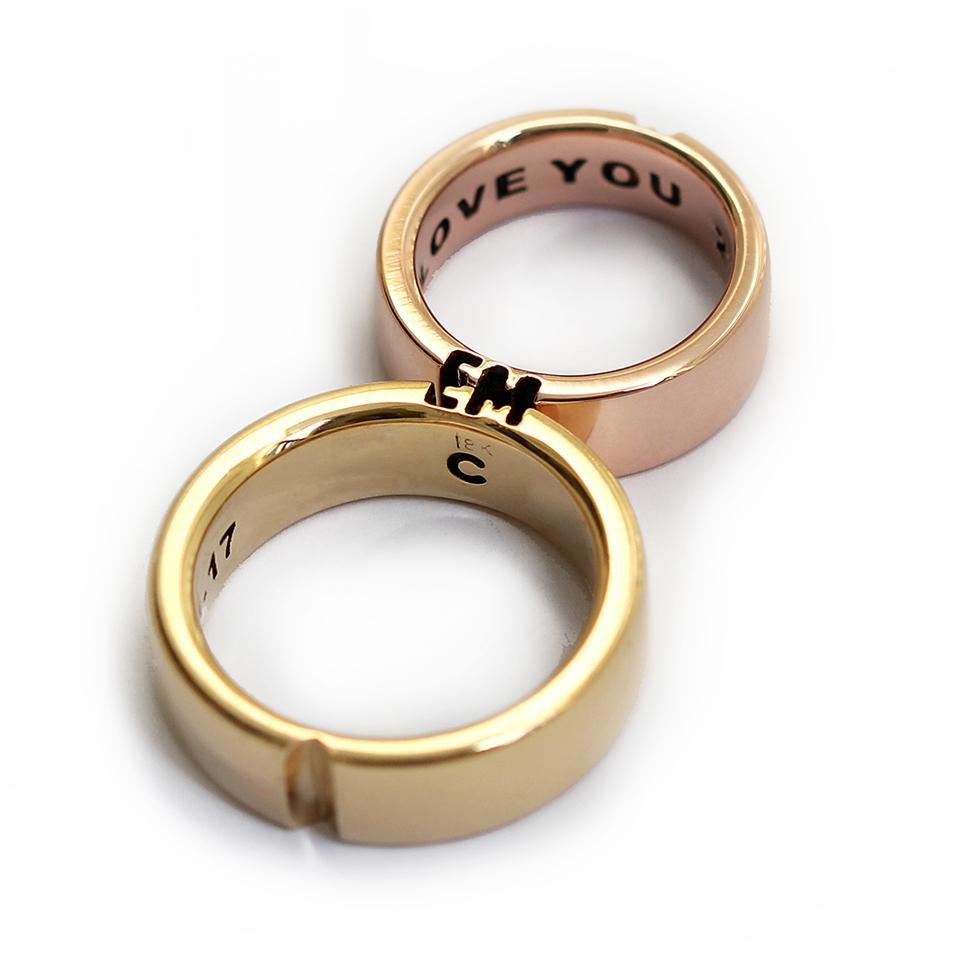 Love For Eachother|heart-shaped Couple Rings - Copper Plated Platinum  Adjustable Love Bands