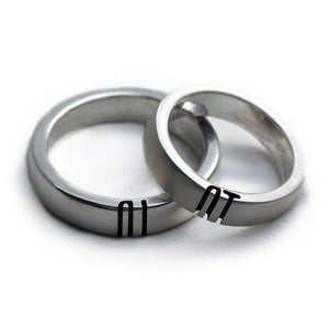 silver ring set engraved with your own initials