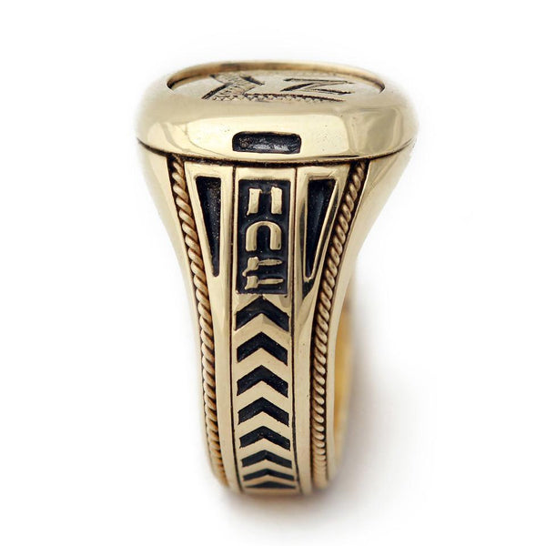 black enamel and black Rhodium plating filigree decorated band for men